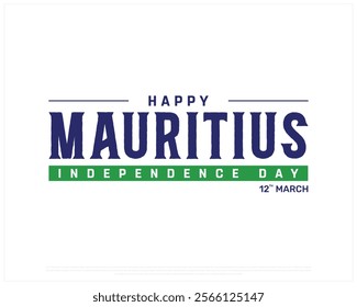 MAURITIUS Independence Day vector design on a white background with brush flag, Typographic Design of MAURITIUS National Day, MAURITIUS typography, Brush flag of Mauritius