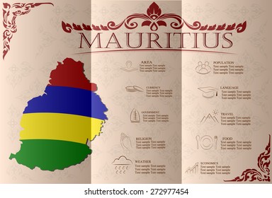 Mauritius infographics, statistical data, sights. Vector illustration