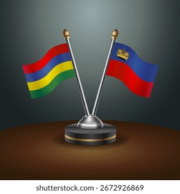 A tabela de Maurícia e Liechtenstein sinaliza a relação com o plano de fundo gradiente. Ilustração de vetor