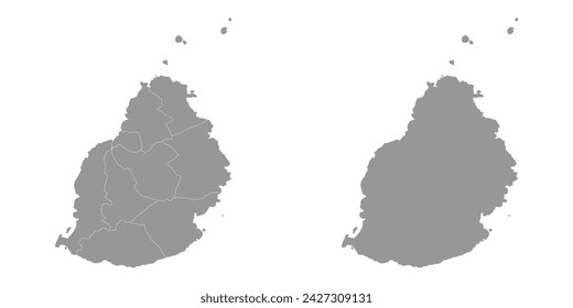Mauritius map with administrative divisions. Vector illustration.