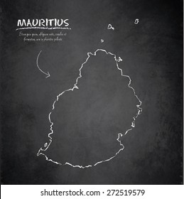 Mauritius map blackboard chalkboard vector