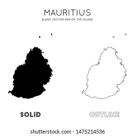 Mauritius map. Blank vector map of the Island. Borders of Mauritius for your infographic. Vector illustration.