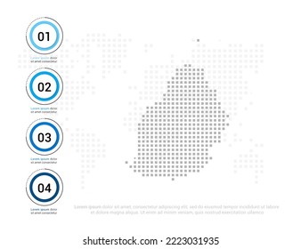 Mauritius map of dots gray for presentation. Creative concept for infographic.