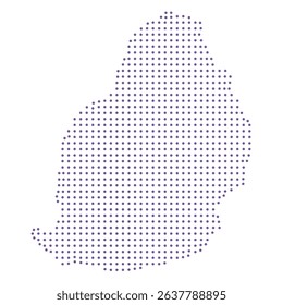 Mauritius map dotted pattern design purple circle