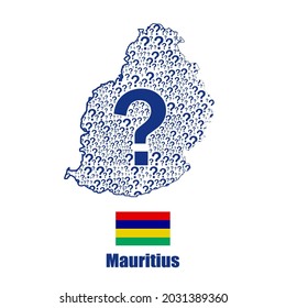 Mauritius map flag made from question mark.