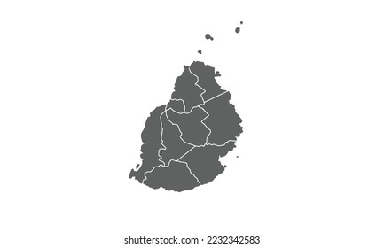 Mauritius map isolated on white background.for annual infographics report website layout.