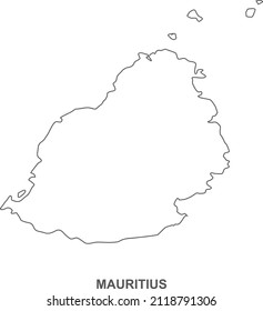 Mauritius map line icon, Mauritius map symbol vector 