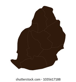 Mauritius map on white background vector.