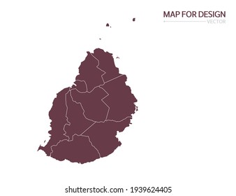 Mauritius map on white background vector illustration.