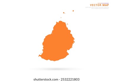 Mapa de Mauricio - Estilo abstracto anaranjado aislado en Vector de fondo blanco.