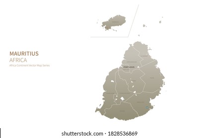 Mauritius map. vector map of african countries.