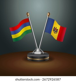 A tabela Maurícia e Moldávia sinaliza a relação com o plano de fundo gradiente. Ilustração de vetor