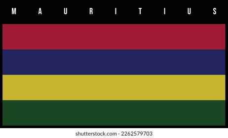 Mauritius national flag on black background.