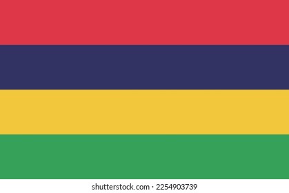 Mauritius national flag  vector Illustration material