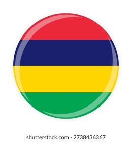 Mauritius national round circle flag emblem official icon