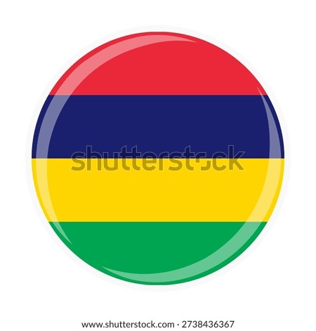 Mauritius national round circle flag emblem official icon
