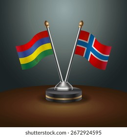 A tabela Maurício e Noruega sinaliza a relação com o plano de fundo de gradiente. Ilustração de vetor
