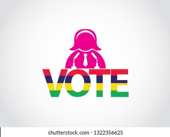 Mauritius Podium Woman Politician Speech Vote