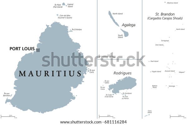 Vector De Stock Libre De Regalias Sobre Mauritius Political Map Capital Port Louis