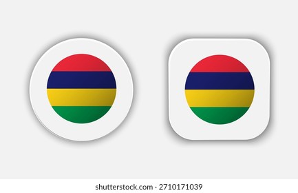 Icono de Botón de bandera nacional redondeada de Mauricio