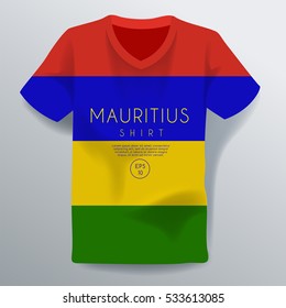Mauritius Shirt : National Shirt Template : Vector Illustration