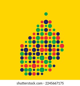 Mauritius Silhouette Pixelated pattern map illustration