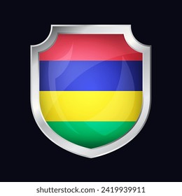Mauritius Silver Shield Flag Icon