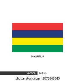 Mauritius square flag on white background and specify is vector eps10.