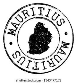 Mauritius Stamp Postal. Map Silhouette Seal. Passport Round Design. Vector Icon. Design Retro Travel.