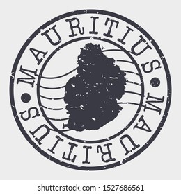 Mauritius Stamp Postal. Map Silhouette Seal. Passport Round Design. Vector Icon. Design Retro Travel.