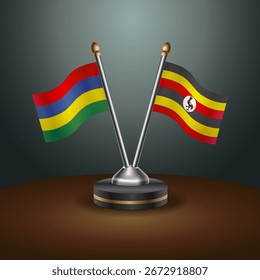 A tabela de Maurício e Uganda sinaliza a relação com o plano de fundo gradiente. Ilustração de vetor
