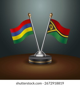 A tabela Maurício e Vanuatu sinaliza a relação com o plano de fundo gradiente. Ilustração de vetor
