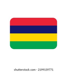 Mauritius vector flag isolated on white background