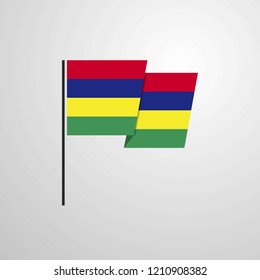 Mauritius waving Flag design vector
