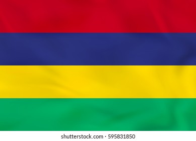 Mauritius waving flag. Mauritius national flag background texture. Vector illustration.