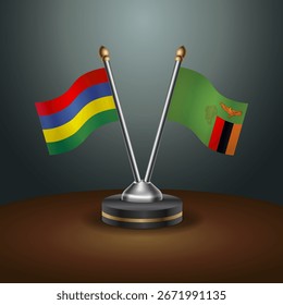 A tabela Maurício e Zâmbia sinaliza a relação com o plano de fundo gradiente. Ilustração de vetor
