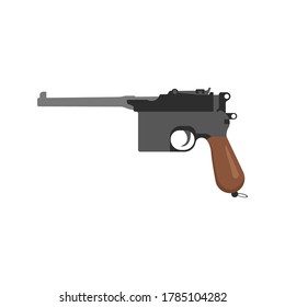 Mauser gun, illustration, vector on white background.