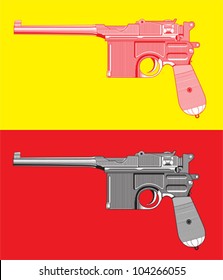Mauser  gun isolated on  background. This image is a vector illustration and can be scaled to any size without loss of resolution.