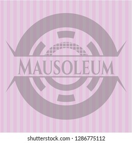 Mausoleum badge with pink background