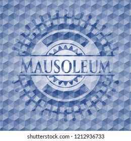 Mausoleum blue hexagon emblem.