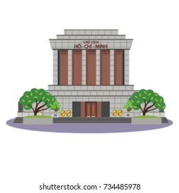 mausoleum in illustration, Ho Chi Minh mausoleum in Hanoi - Vietnam