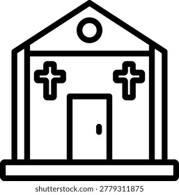 Mausoleum Line Icon and Vector