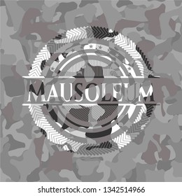 Mausoleum on grey camouflage pattern