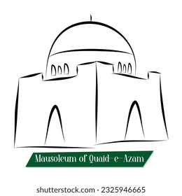 Mausoleum von Quaid-e-Azam , Vektordesign-Banner und Banner zum Unabhängigkeitstag von Pakistan am 14. August