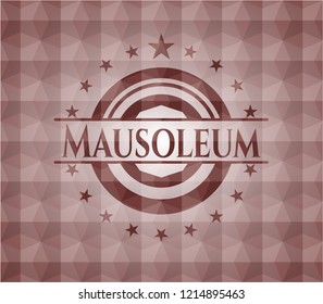 Mausoleum red emblem with geometric pattern. Seamless.