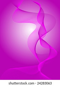 A mauve abstract vector background with a wave effect and centre highlight with room for text