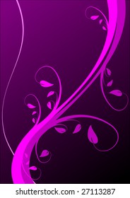 Eine violette, florale Vektorgrafik mit Platz für Text