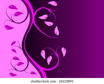Eine violette, florale Vektorhintergrund, Vektorgrafik mit Raum für Text
