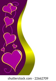 Una ilustración vectorial de corazones malvas que puede ser usada para el día de San Valentín, amor, romance o bodas.