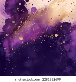 Fondo acuático líquido malva con líneas de brillo dorado. Efecto de la tintas de alcohol de mármol violeta pastel. Ilustración vectorial del arte fluido y estilizado abstracto de fondo ametist.